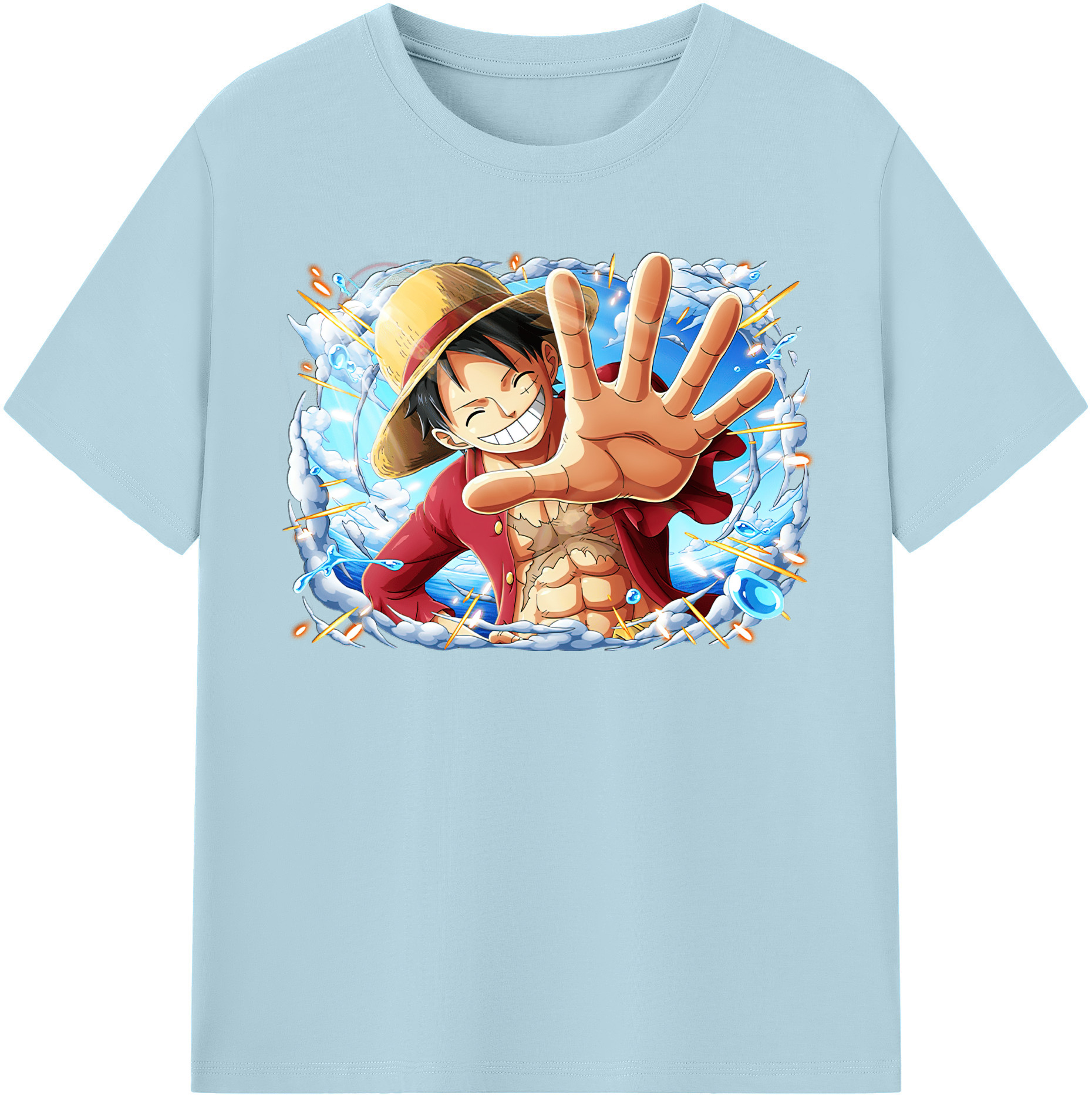 ワンピース モンキー・D・ルフィ ONE PIECE Monkey D. Luffy 綿100％半袖Tシャツ（フロントプリント）
